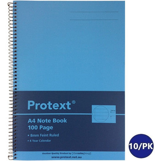 Protext Notebook A4 Polypropylene Cover Ruled 100 Page Blue