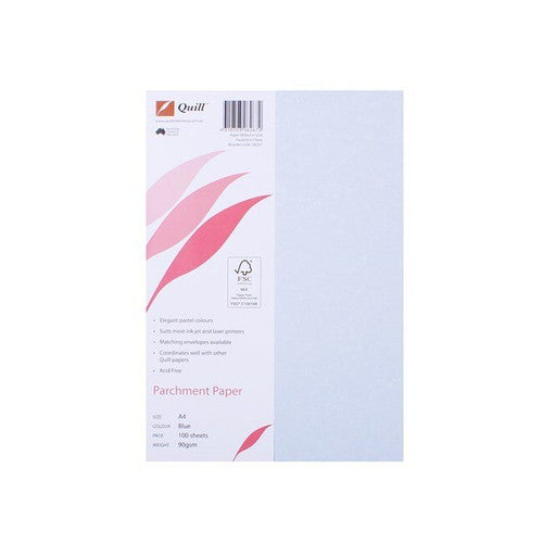 Quill Parchment Paper 90gsm A4 Blue Pack of 100