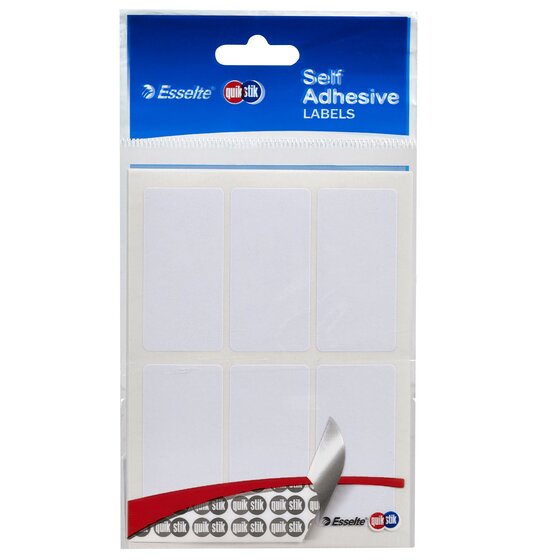QuikStik Label Rectangle 24 x 49mm White Hangsell Pack of 36