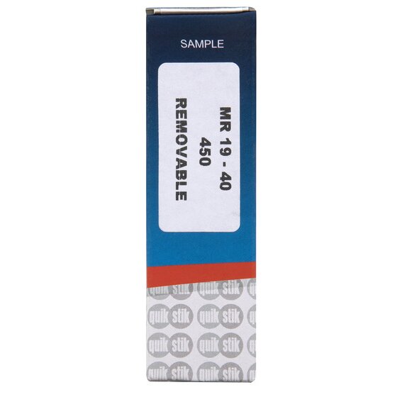 QuikStik Removable Adhesive Label Dispenser Rectangle 19 x 40mm White Pack of 450
