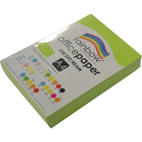 Rainbow Office Paper A4 75gsm Fluoro Green Pack of 500