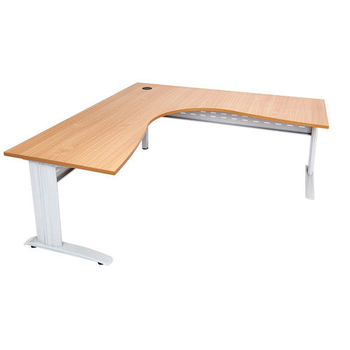Rapidline Rapid Span Corner Workstation 1800 x 1200 x 700mm Beech / White Satin