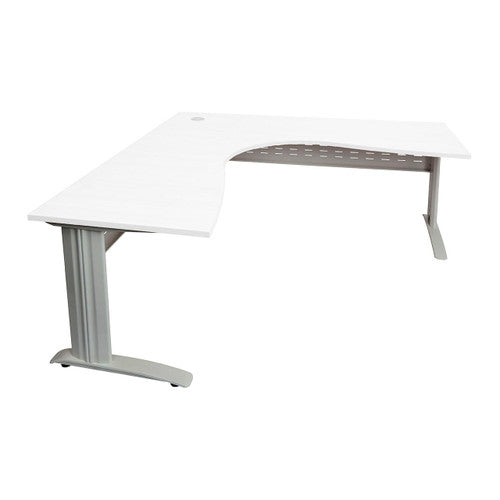 Rapidline Rapid Span Corner Workstation 1800 x 1200 x 700mm Natural White / Precious Silver