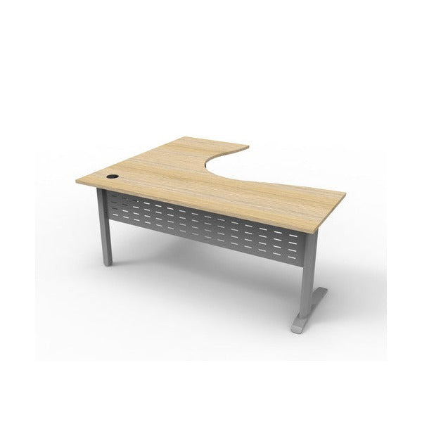 Rapidline Deluxe Rapid Span Corner Workstation 1800 x 1500 x 750mm Natural Oak / Precious Silver