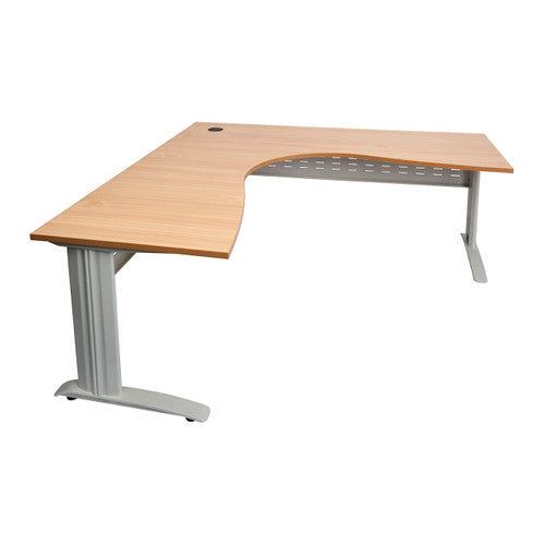 Rapidline Rapid Span Corner Workstation 1800 x 1800 x 700mm Beech / Precious Silver