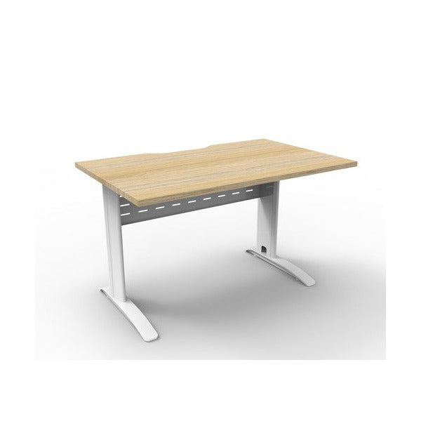 Rapidline Deluxe Rapid Span Open Workstation 1200 x 750mm Natural Oak / White Satin