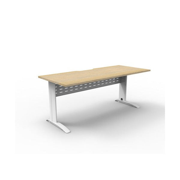 Rapidline Deluxe Rapid Span Open Workstation 1800 x 750mm Natural Oak / White Satin