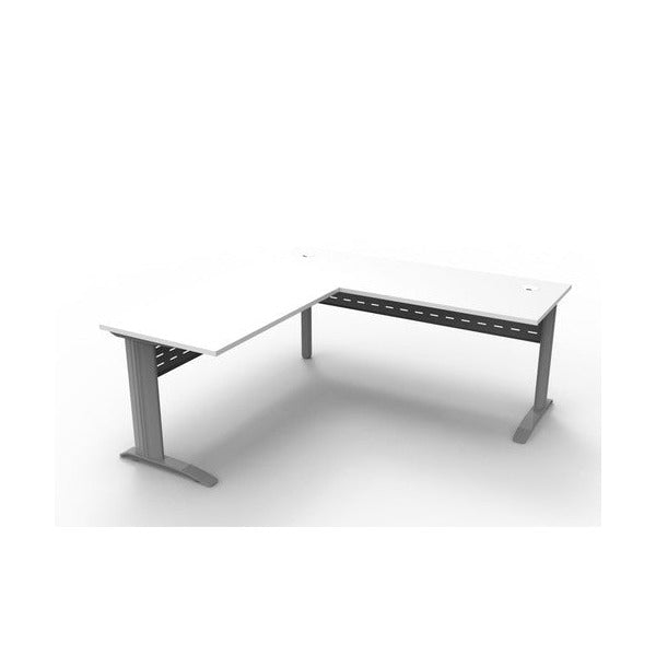 Rapidline Rapid Span Open Workstation with Return 1800 x 1800 x 700mm Natural White / Precious Silver
