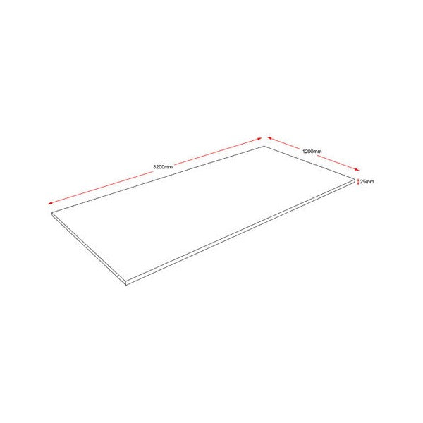 Rapidline Rectangular Table Top 3200 x 1200 x 25mm Only Cherry