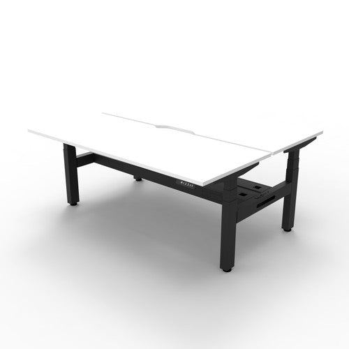 Rapidline Boost Plus Back to Back Workstation 1500 x 750mm with Cable Tray Natural White / Black Satin