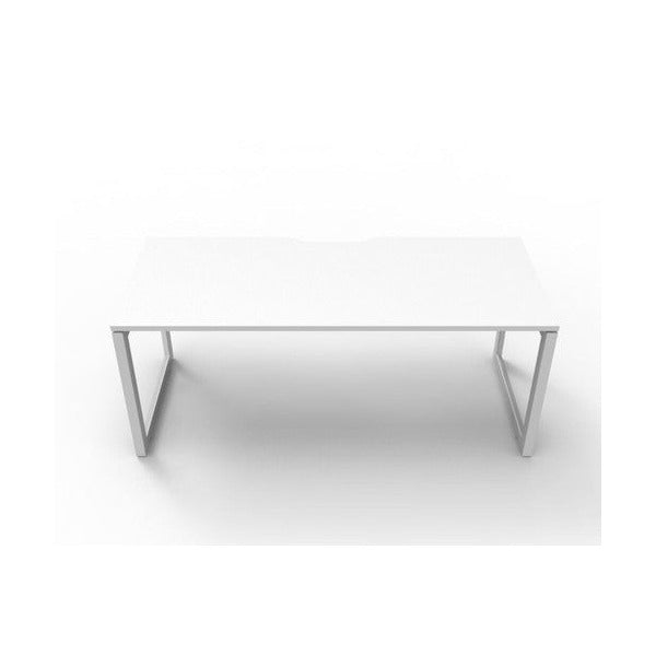 Rapidline Deluxe Infinity Single Sided Workstation Loop Leg 1200 x 750mm Natural White / White Satin