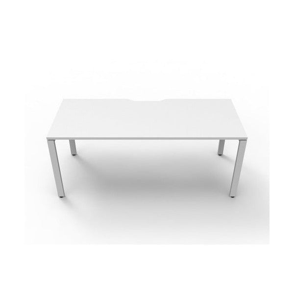 Rapidline Deluxe Infinity Single Sided Workstation Profile Leg 1200 x 750mm Natural White / White Satin