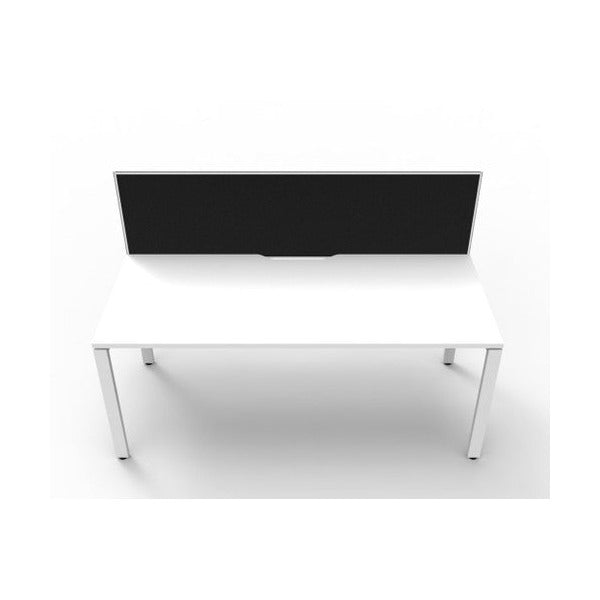 Rapidline Deluxe Infinity Single Sided Workstation Profile Leg 1200 x 750mm with Screen Natural White / White Satin