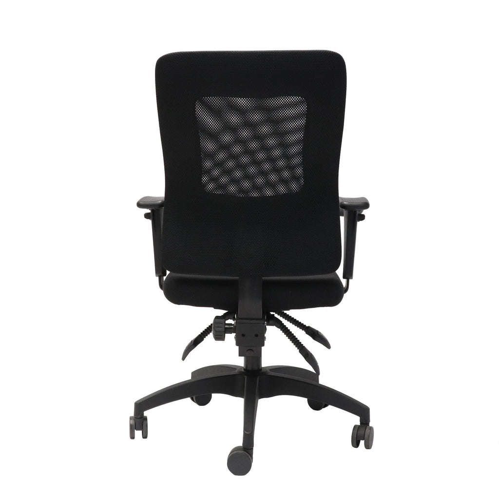 Rapidline AM100 Medium Mesh Back Operator Chair with Arms Black Fabric