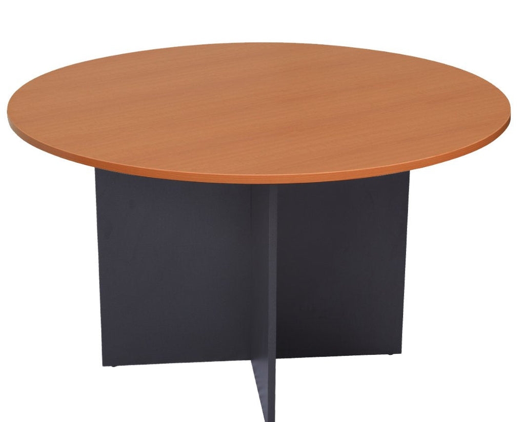 Rapidline Rapid Worker Round Meeting Table 1200mm Diameter Cherry / Ironstone