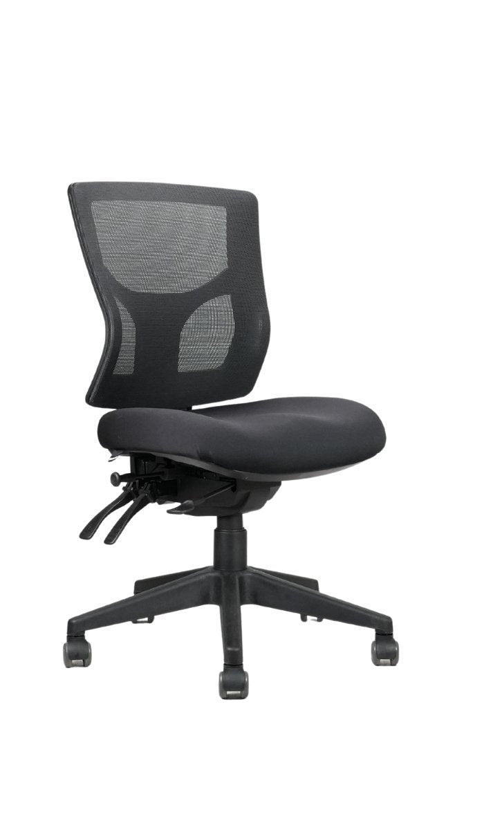 Rapidline Milan Medium Mesh Back Operator Chair Black Fabric