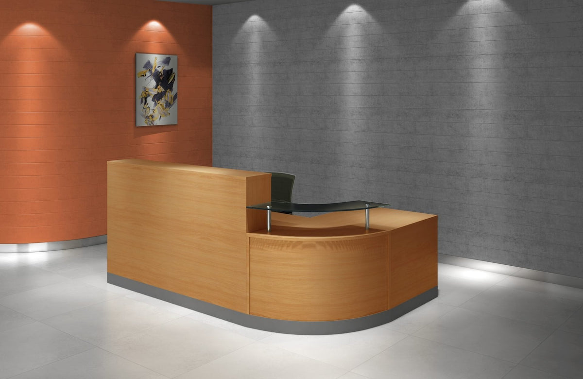 Rapidline Flow Reception Counter 2400 x 1600mm Beech