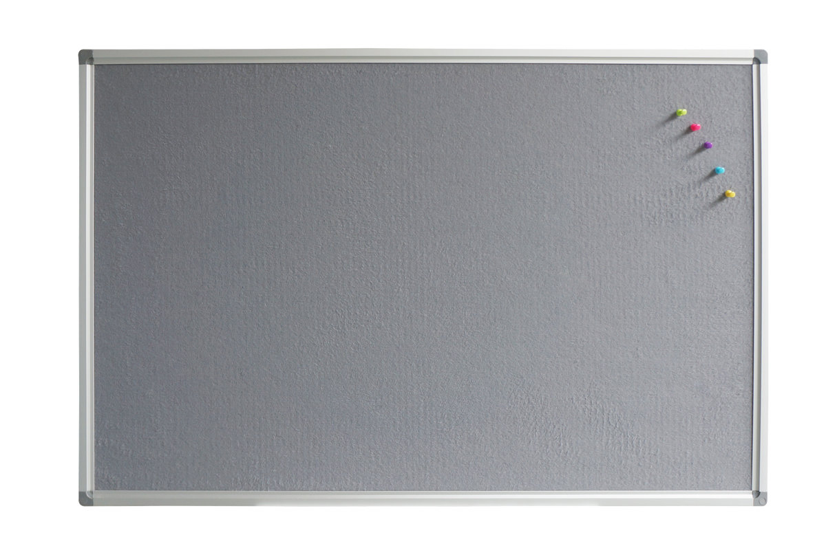 Rapidline Standard Pinboard 1500 x 15 x 900mm Grey Upholstery