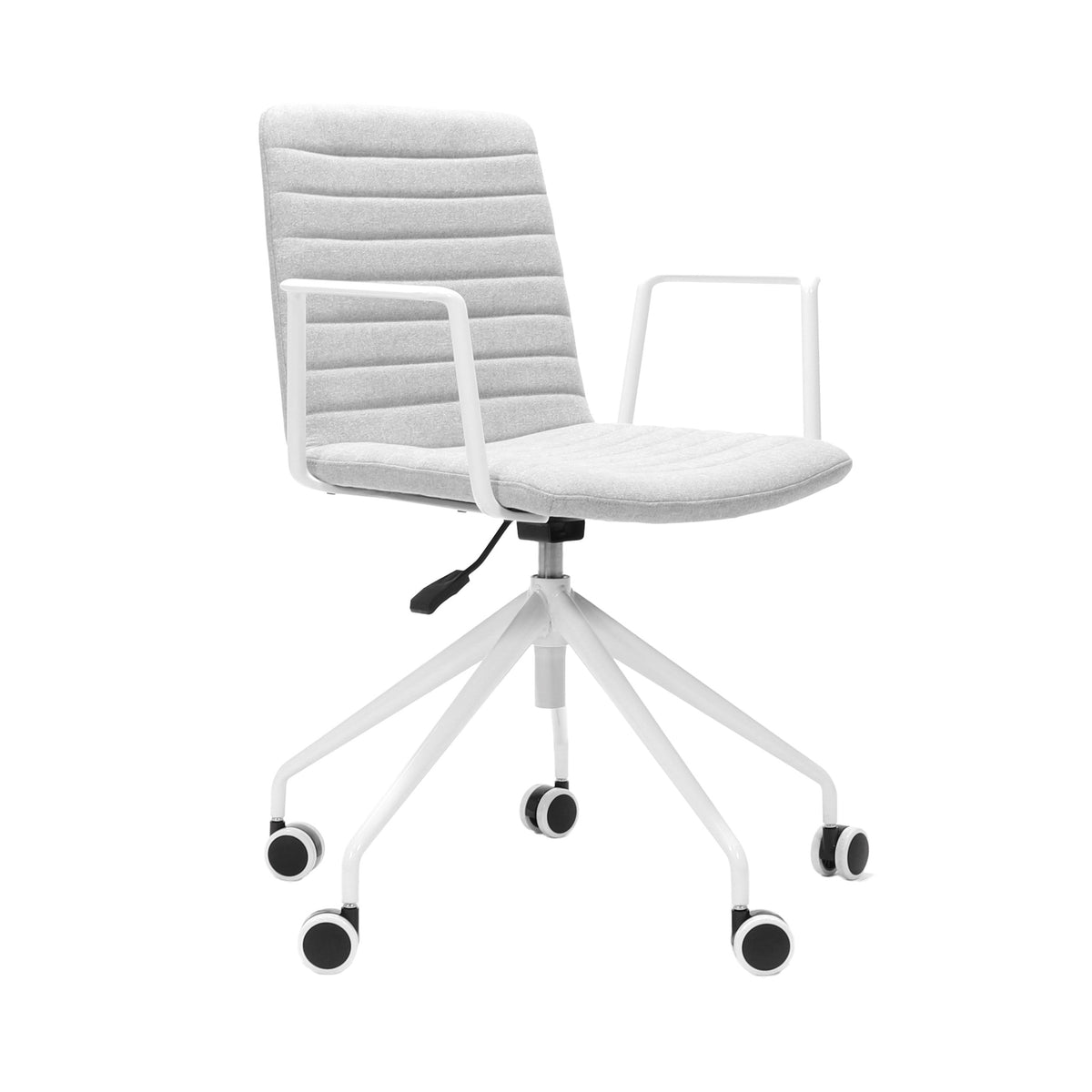 Rapidline Pixel 5 Star Breakout and Meeting Chair with Arms Light Grey Fabric / White Base