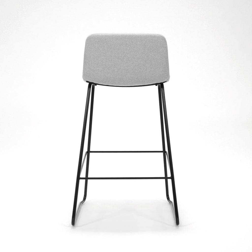 Rapidline Pixel Bar High Stool 730mm Height Light Grey Fabric / Black