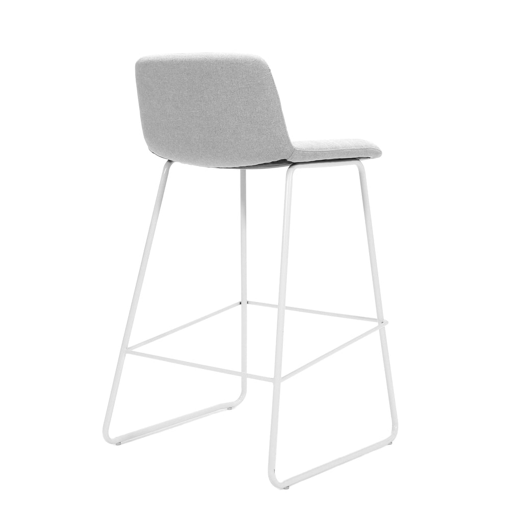 Rapidline Pixel Bar High Stool 730mm Height Light Grey Fabric / White