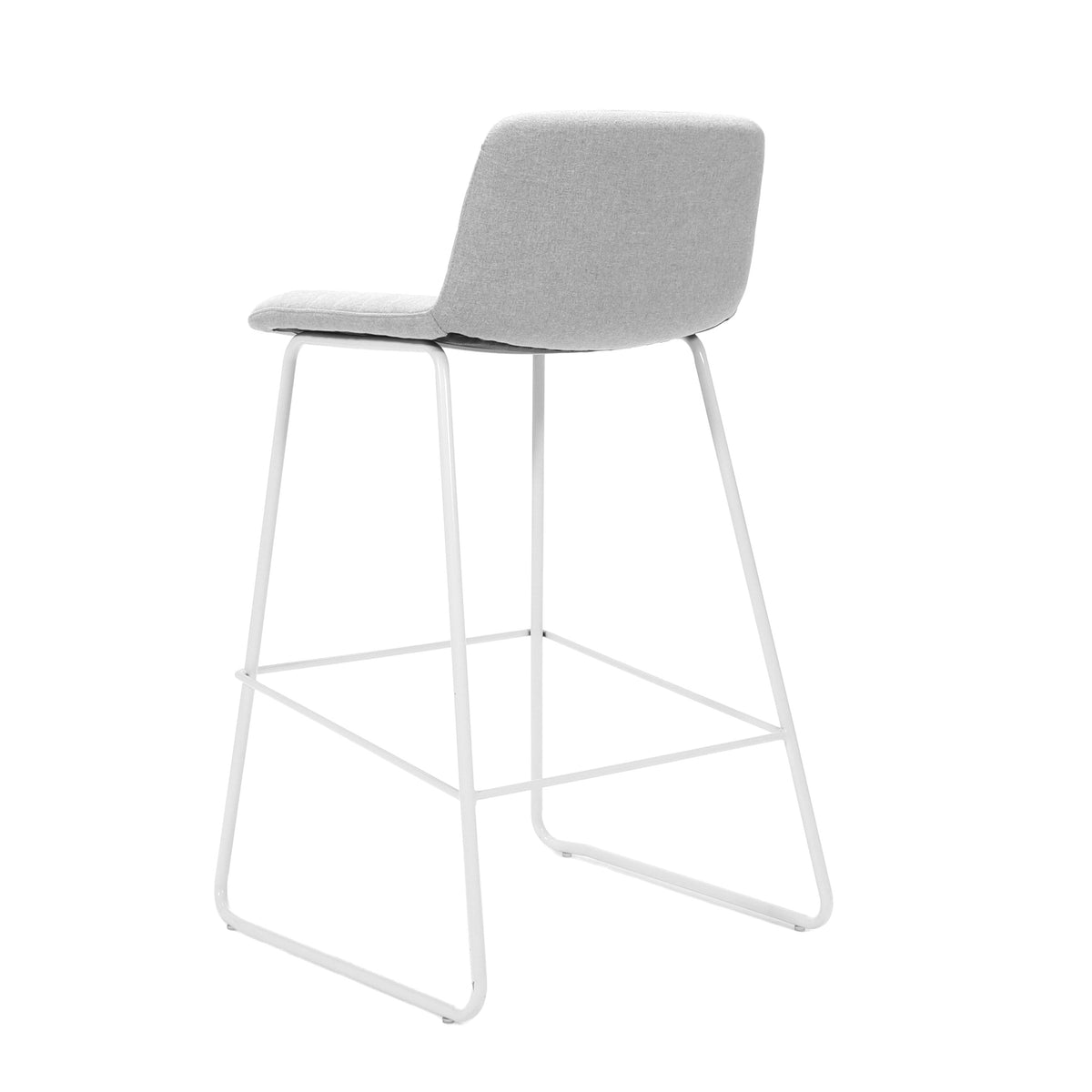 Rapidline Pixel Bar High Stool 730mm Height Light Grey Fabric / White