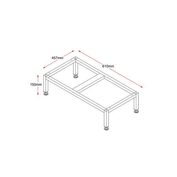 Rapidline Stand Only for Go 2 Lockers 305mm Silver