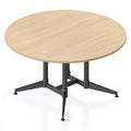 Rapidline Typhoon Large Round Meeting Table 1500mm Diameter Natural Oak / Black