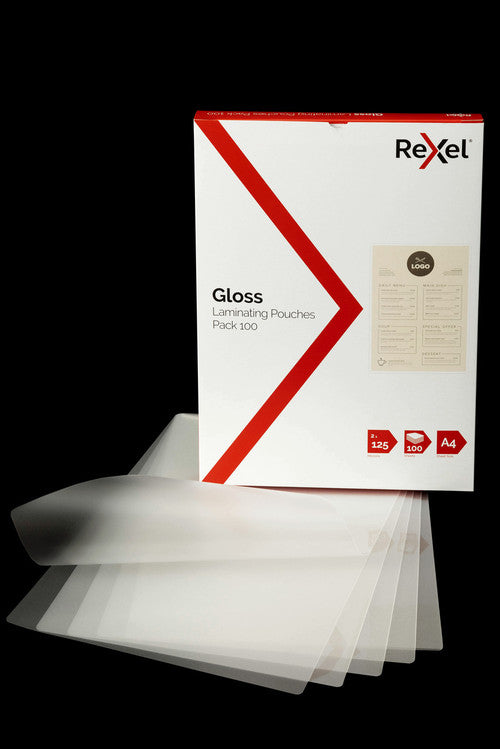 Rexel A4 Laminating Pouches 2x125 Micron Gloss Pack of 100