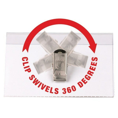 Rexel Convention Cardholder with Pin and Clip Box of 50 Clear