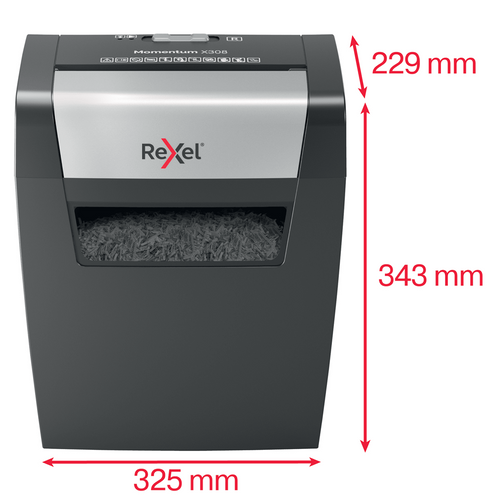 Rexel Momentum X308 Cross Cut Paper Shredder Black