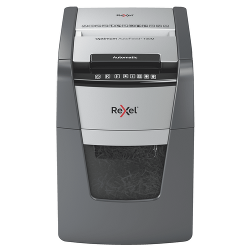 Rexel Optimum AutoFeed+ 100M Micro Cut Paper Shredder Black
