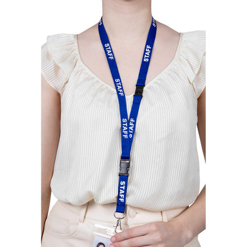 Rexel Pre-Printed Staff Lanyard Blue Pack of 5