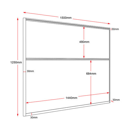 Rapidline Rapid Span Screen 1500 x 30 x 1250mm Grey Upholstery
