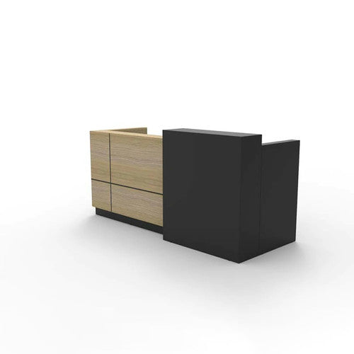 Rapidline Sempre Reception Counter 2400 x 950mm Natural Oak / Black