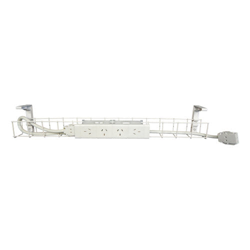 Rapidline Single Tier Cable Basket Kit 1250mm 4 GPO 2m Interconnecting Lead Black