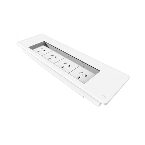 Rapidline Surface Mounted Flip Box 4 GPO White