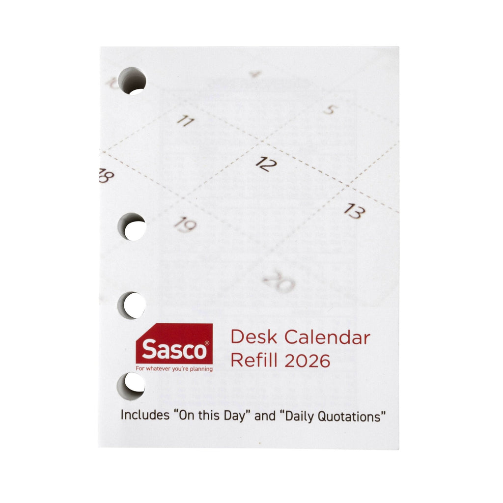 Sasco 2027 Desk Calendar Refill Side Opening 102 x 76mm