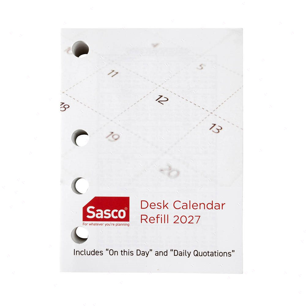 Sasco 2027 Desk Calendar Refill Side Opening 102 x 76mm