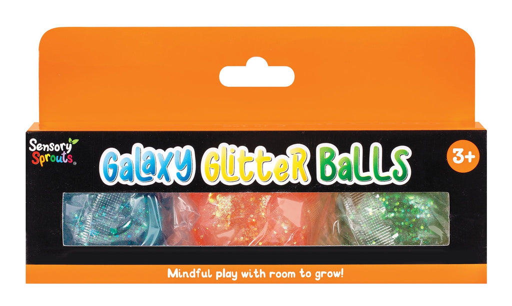 Sensory Sprouts Galaxy Glitter Ball Stretch Fidget Orange