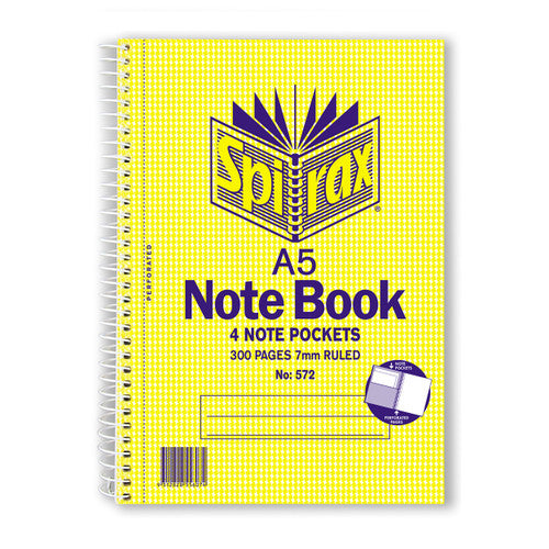 Spirax 572 Spiral 3 Subject Notebook A5 300 Pages