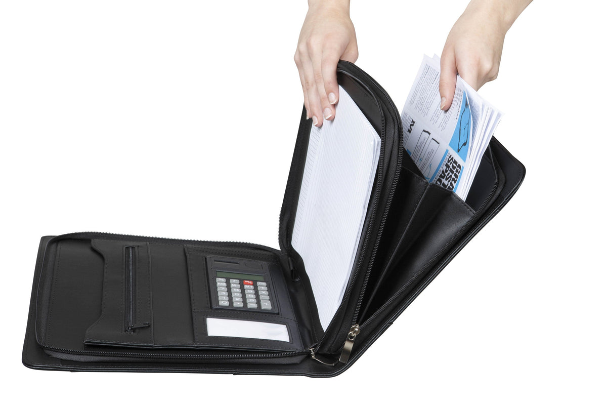 Spirax Executive Zippered Compendium With Handles A4 Black