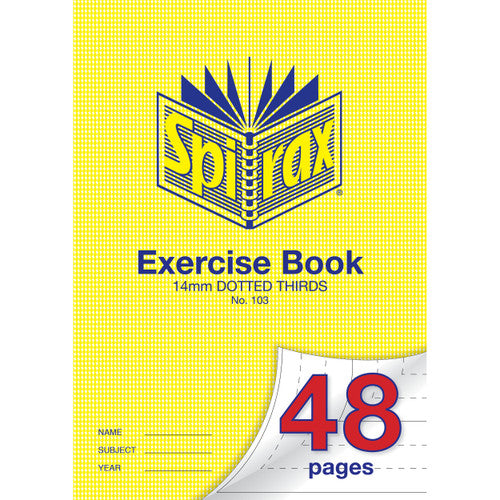 Spirax Exercise Book A4 48 Page 14mm Dotted Thirds
