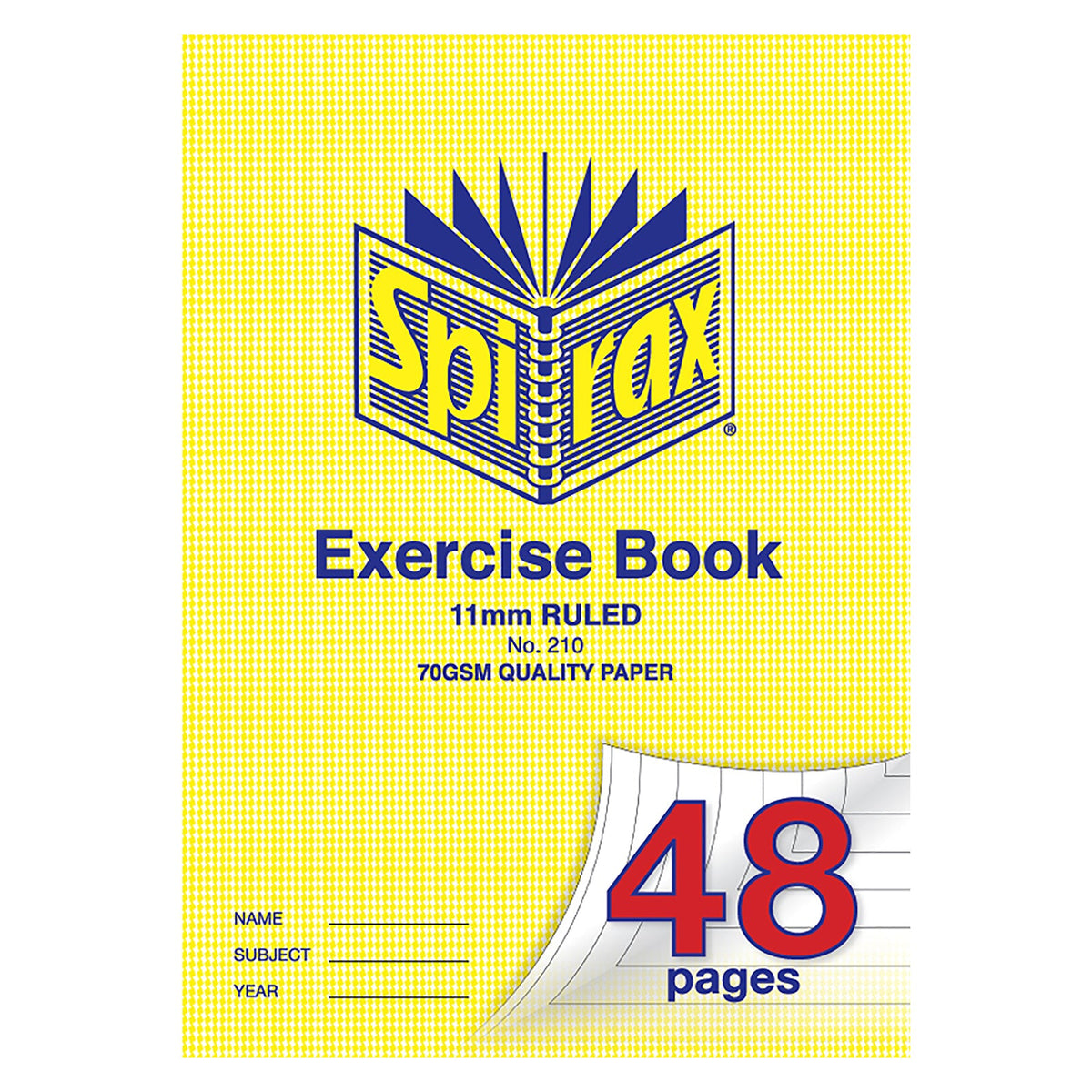Spirax 210 Exercise Book A4 48 Page 11mm
