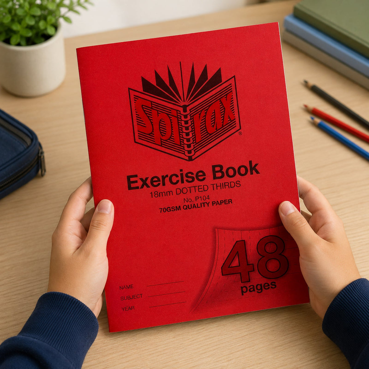 Spirax P104 Exercise Book A4 48 Page 18mm Dotted Thirds Pack 20