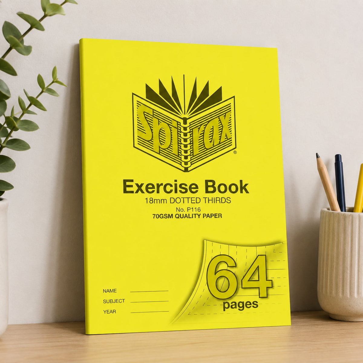 Spirax P116 Exercise Book A4 64 Page 18mm Dotted Thirds Pack 10