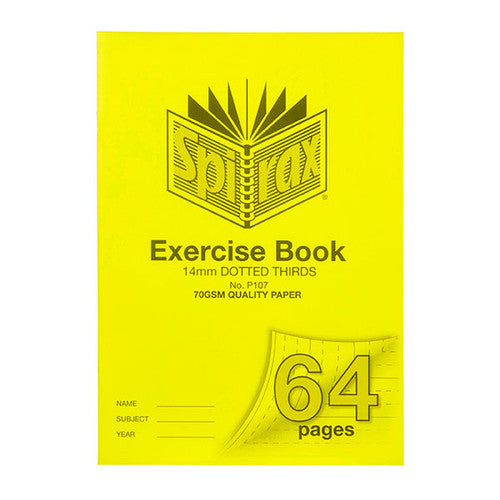 Spirax P107 Exercise Book A4 64 Page 14mm Dotted Thirds