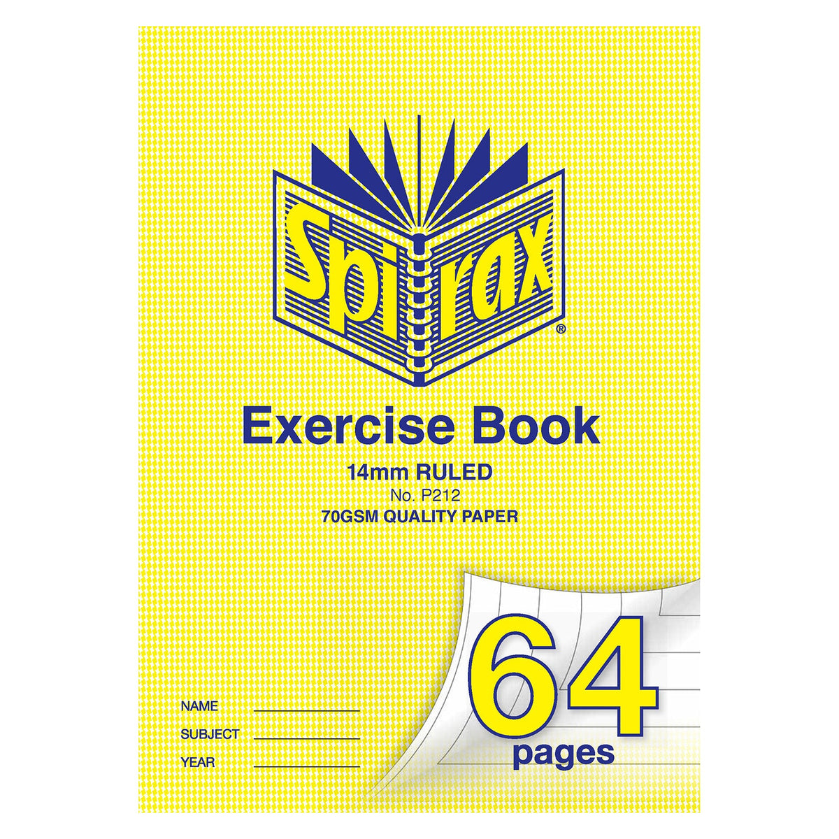 Spirax P212 Exercise Book A4 64 Page 14mm