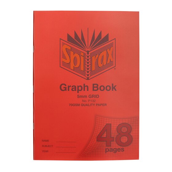 Spirax P132 Graph Book A4 5mm Grid 48 Page