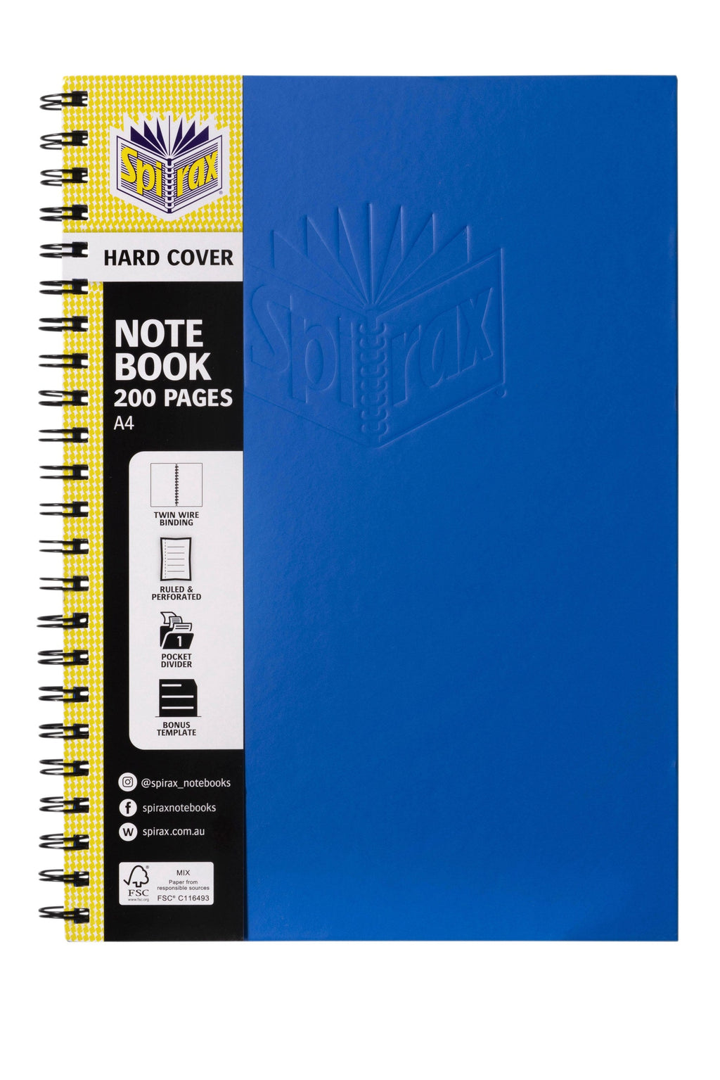 Spirax Hardcover Notebook A4 200 Pages Blue
